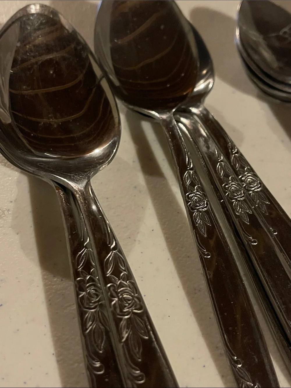 Silver Floral-Pattern Stainless Steel utensils